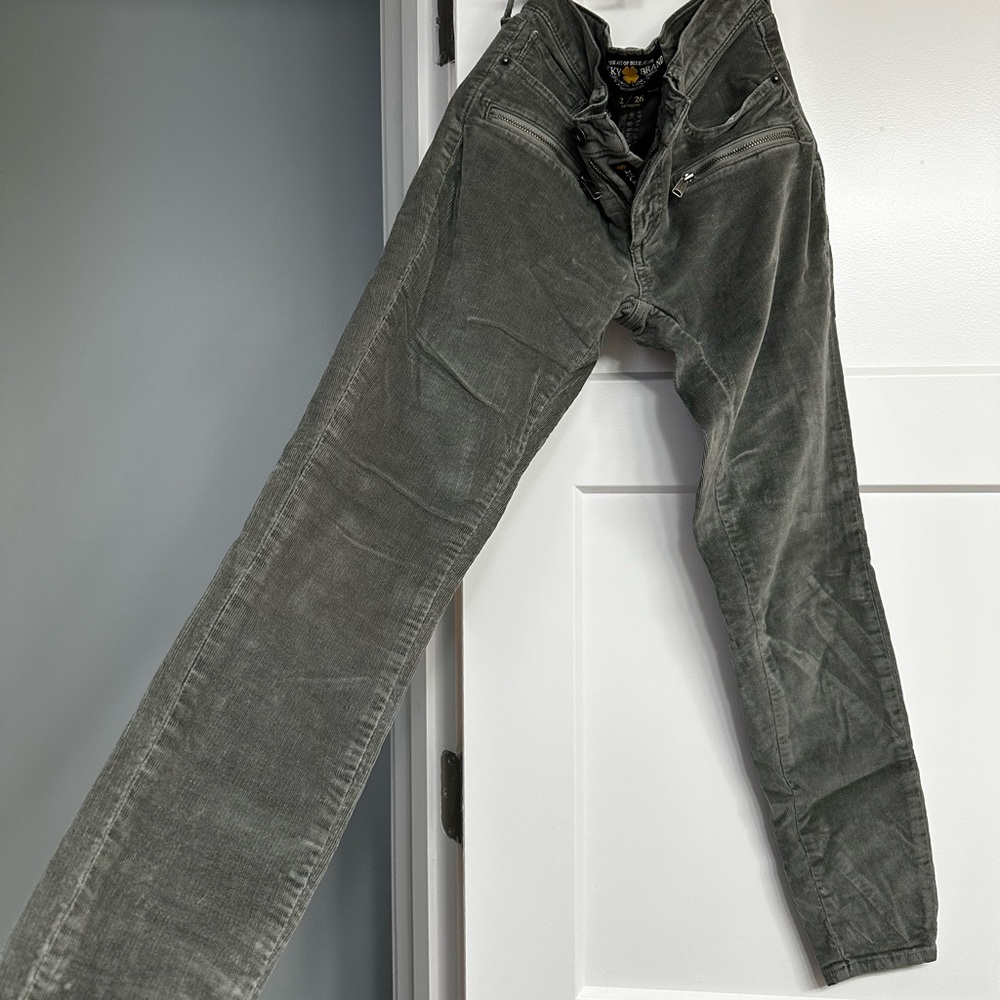 Lucky Brand Gray Corduroy Straight Leg Pants